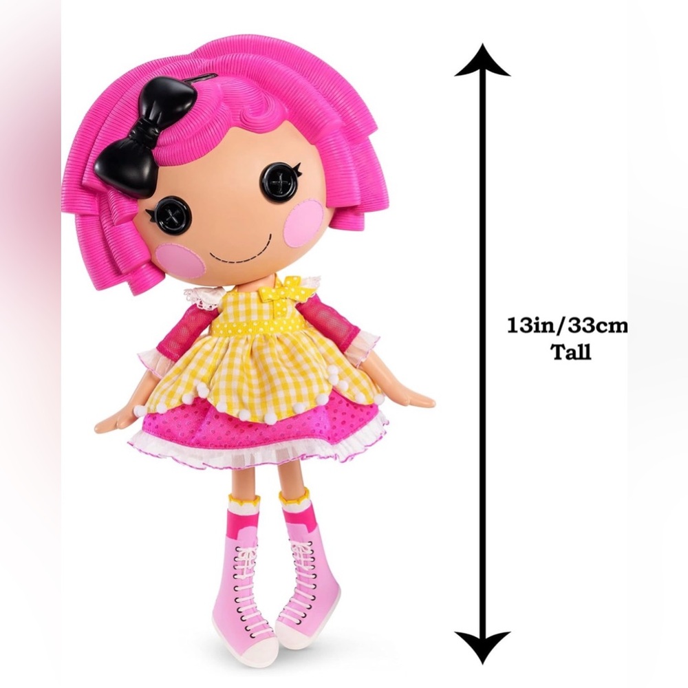 Lalaloopsy Crumbs Sugar Cookie 13” Large Doll - Pink Hair & Gingham Outfit